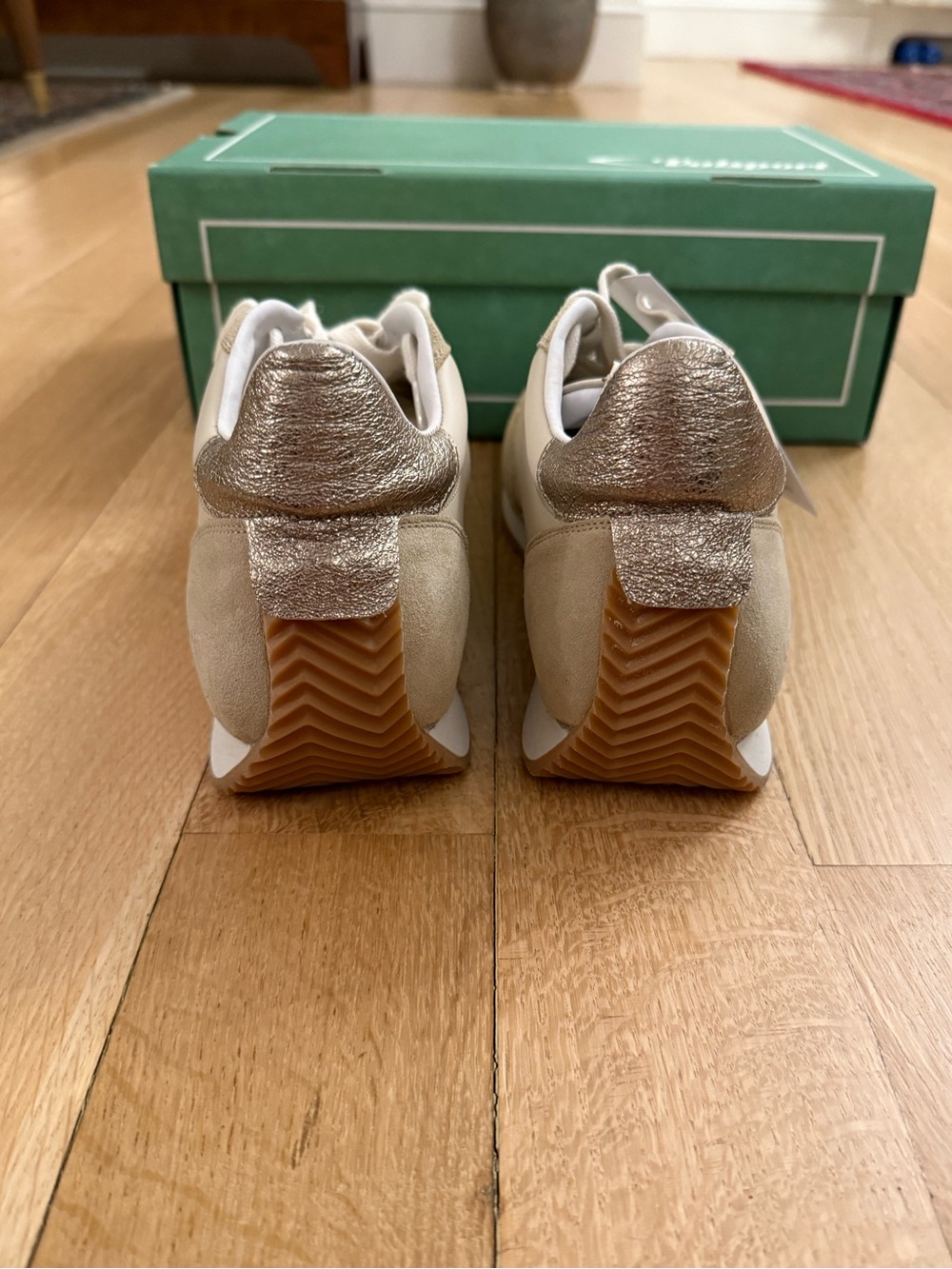 Valsport Beige & Cream Retro Runner Sneakers - Picture 4 of 9
